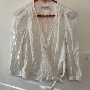 Madewell wrap top in white